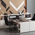 Clerk office desk and chair combination 3d model