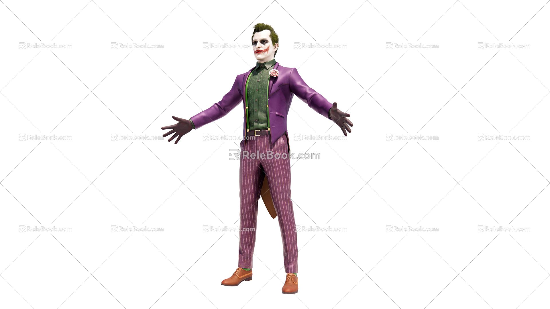 Modern game character clown 3d model