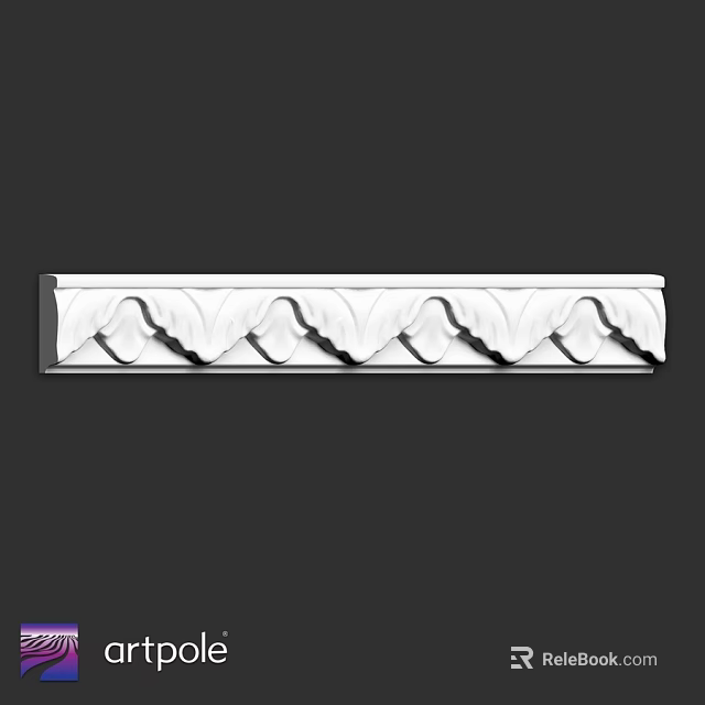 White Decorative Molding Featuring Wavy Pattern For Interior Architectural Trim 3d model 