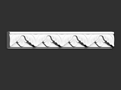 White Decorative Molding Featuring Wavy Pattern For Interior Architectural Trim 3d model