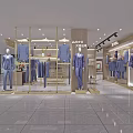 BUYIN Men's Suits Clothing Store with Mannequin Display and Modern Interior