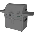 Stainless Steel Outdoor Grill With Side Tables Control Panel And Cabinet Doors