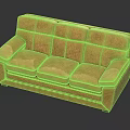 Modern Three Seater Sofa In Light Brown Leather With Plush Seats And Thick Armrests