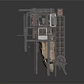 Industrial Metal Frame Equipment With Multi level Platforms And Mechanical Components