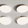 Modern Round Ceiling Lights With White Shade And Metal Frame For Home Interior Decoration 3d model