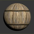 Scenic Landscape With Wooden Sphere Made Of Strips On Dark Background With Reflection