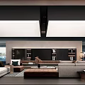 Modern Living And Dining Room Design With Marble Dining Table And Wooden Chairs