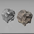 Natural Decorative Stones With Silver And Brown Rough Surface Texture