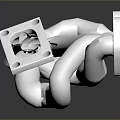 Industrial Equipment White Metal Pipe Structure With Curved Tubes And Flange Connections