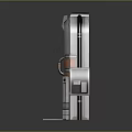 Futuristic Sci Fi Airlock Door With Metallic Gray Structure Orange Accents And Grated Platform