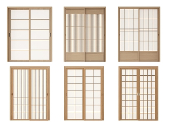 New Chinese-style sliding door 3d model