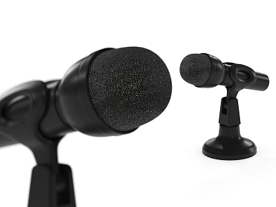 High Quality Black Headphone Speaker With Stable Stand On White Background 3d model