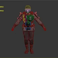 Military Combat Uniform With Helmet Armor Backpack And Tactical Gear