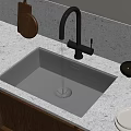 Modern sink vegetable basin embedded sink 3d model