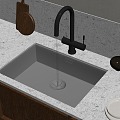 Modern sink vegetable basin embedded sink 3d model