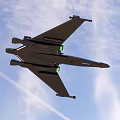 Black Fighter Jet With Green Accents And Transparent Cockpit In Flight