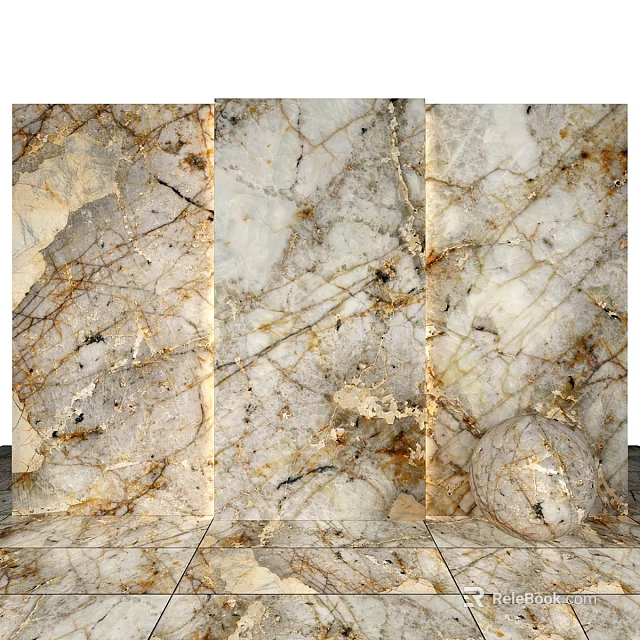High Quality Natural Marble Components With Rich Vein Texture For Interior Design Use 3d model