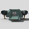Futuristic Sci Fi Spaceship 3D Model With Green Exterior And Black Engines