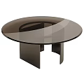Modern Round Dining Table With Sleek Glass Top And Black Metal Base Design