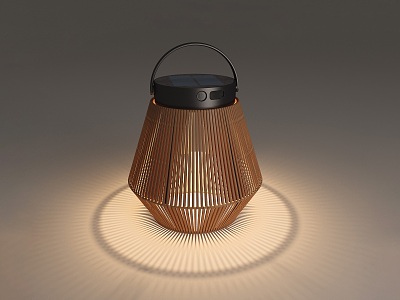 Japanese style rattan craft solar portable lamp model