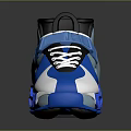 High Top Blue And White Sneakers With Black Strap Laces And Sporty Sole Design