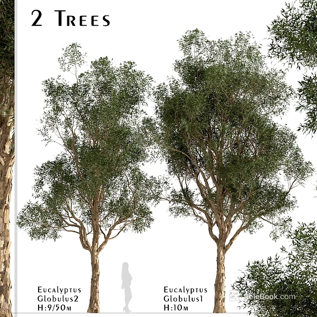 Ornament Decoration Set with Artificial Green Trees and Natural Looking Foliage for Home Decor 3d model 