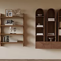 Antique Bookshelf Storage Shelf Niches 3d model