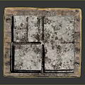 Rustic Natural Stone Blocks Placed On Wooden Pallet With Rough Texture