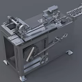 Industrial Metal Equipment Featuring Mechanical Components Wheels Gears And Frame Structure