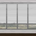 White Venetian Blinds Covering Whole Window In Home Interior With Wooden Floor