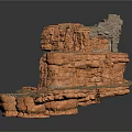 Wood And Stone Composite Rock Structure Featuring Holes And Layered Texture