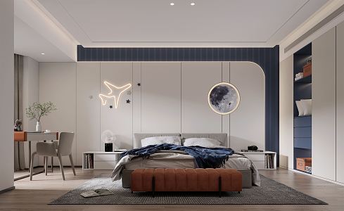 Modern Children's Room Master Bedroom 3d model