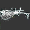 Yellow Seaplane With Twin Propellers And Floats On Black Background