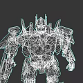 Red And Blue Mechanical Robot With Detailed Armor And Mechanical Components