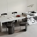 Modern Dining Table and Chair Combination Island Table Dining Table and Chair 3d model