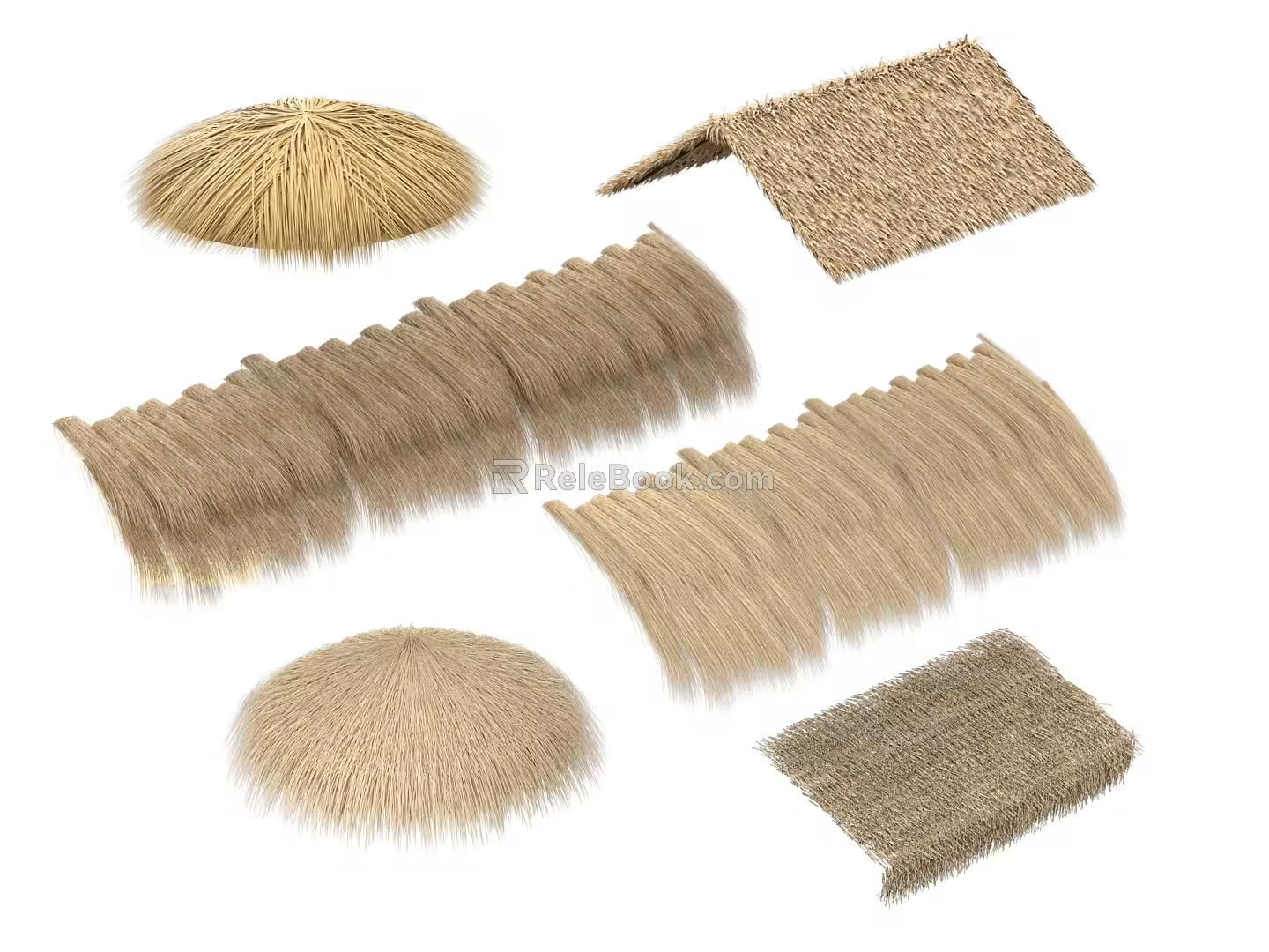 Building Materials Thatch Weeds Hay Hay Shelf 3d model