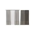 Gray Beige Textured Curtains With Sheer Panels For Elegant Window Decoration