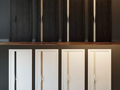 Modern Interior Flush Doors With Black White Design And Sleek Minimalist Lines 3d model