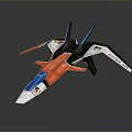 Sleek Modern Toy Airplane Fighter Jet Style With Vibrant Orange Black White Colors