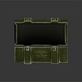 Vintage Green Open Box With Checkerboard Lining And Metal Clasps Sturdy Design