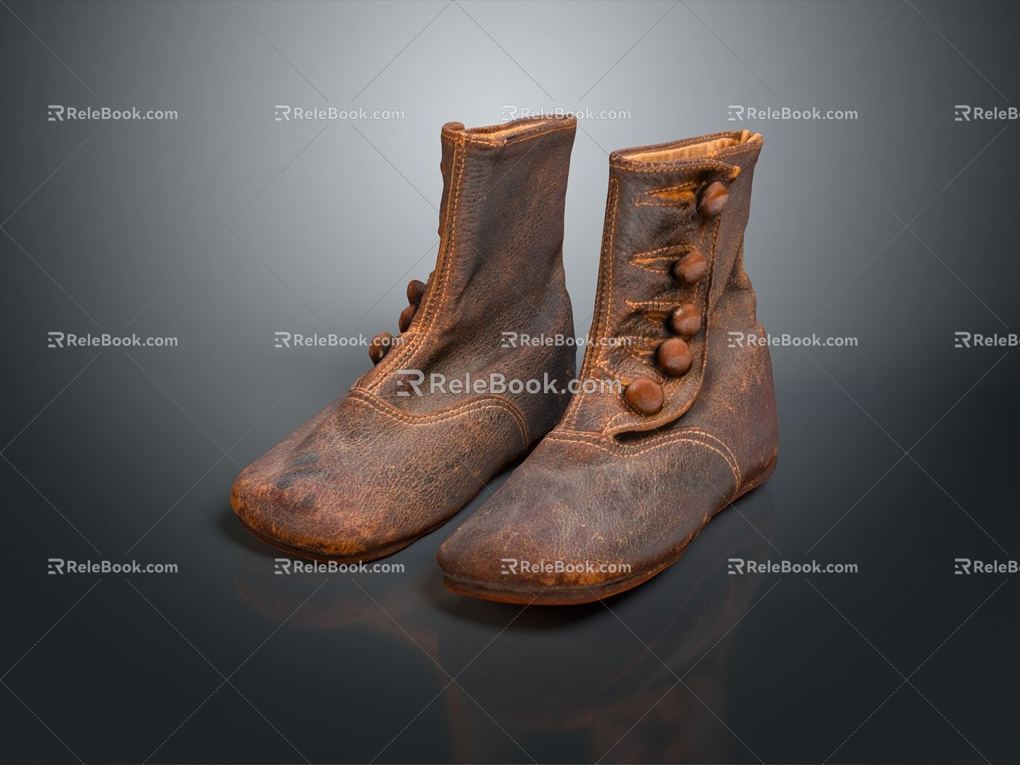 Modern Boots Men's Boots Old Boots Old Leather Boots Old Rain Boots 3d model