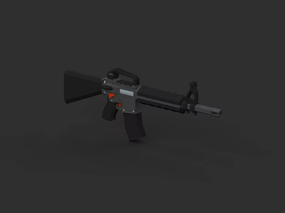 Modern Tactical Black Rifle With Sleek Design Detachable Magazine And Ergonomic Grip 3d model