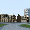 Modern Residential Buildings Complex With Well Planned Layout Green Spaces And Commercial Area