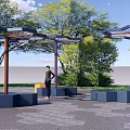 Modern Pavilion Hexagon View Pavilion 3d model