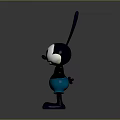 Cartoon Rabbit Figure with Long Blue Ears White Face Blue Shorts and Blue Shoes