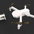White Electronic Drones With Gold Propellers Small And Large Sizes