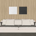 Modern double sofa combination 3d model