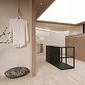 Modern Minimalist Clothing Store Interior Design With Natural Wooden Accents And Elegant Garment Displays