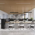 Modern Public Office Area Public Office Area Computer Desk Bookcase Partition Cabinet 3d model