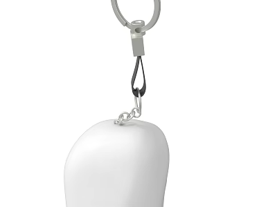 White Hanging Object With Metal Hook And Silver Chain 3d model